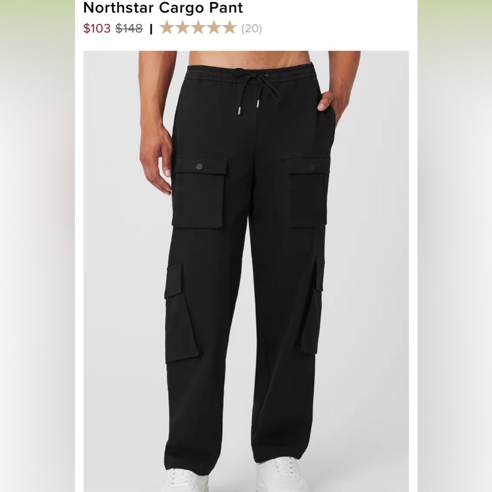 Alo Yoga Northstar Celana Kargo Cargo Pants Black Size L
